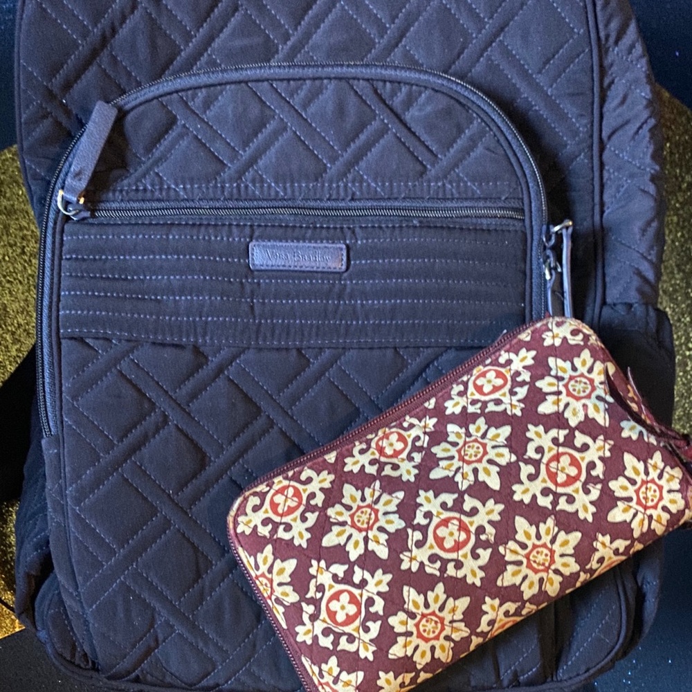 VERA BRADLEY QUILTED PURPLE BLUE FLORAL Backpack